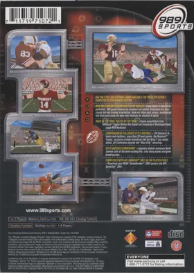 NCAA GameBreaker 2001 box cover back